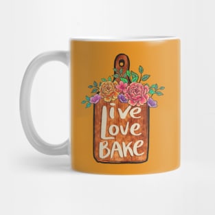 vintage baking design "live love bake." Mug